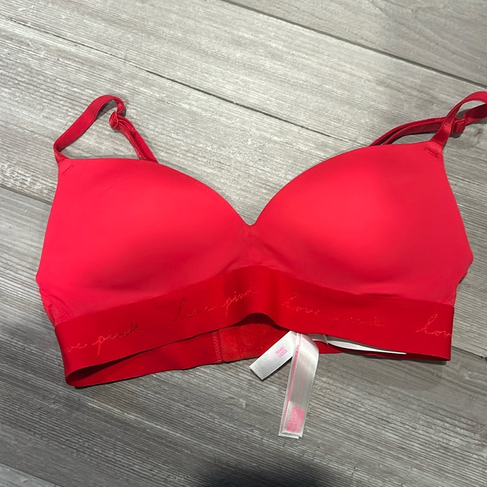 Pink Neon Orange and Pink Padded Bra